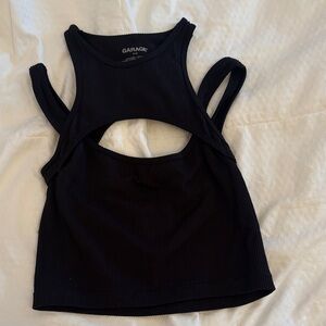 Garage Black Cutout Crop Top